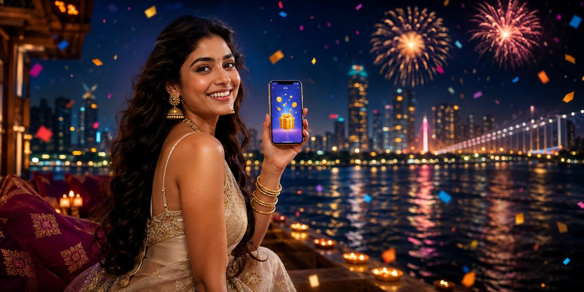Happy Indian player enjoying online casino bonuses